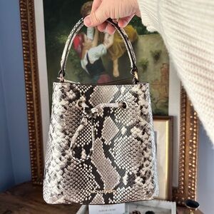 Michael Kors Black and Gray Snake Print Shoulder Bag
